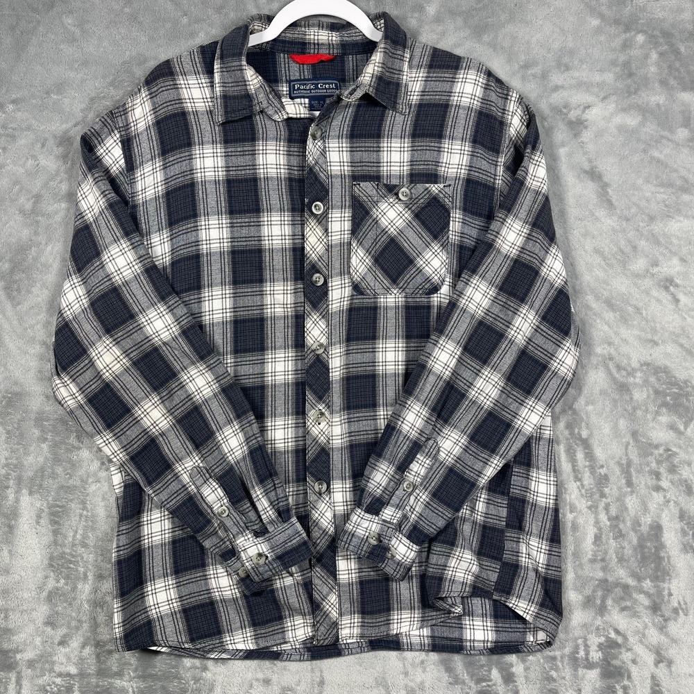 Pacific Crest Men's Plaid‎ Flannel Shirt Long Sleeve Button Up Outdoor Goods XL